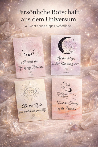 Persönliche Botschaftskarte aus dem Universum